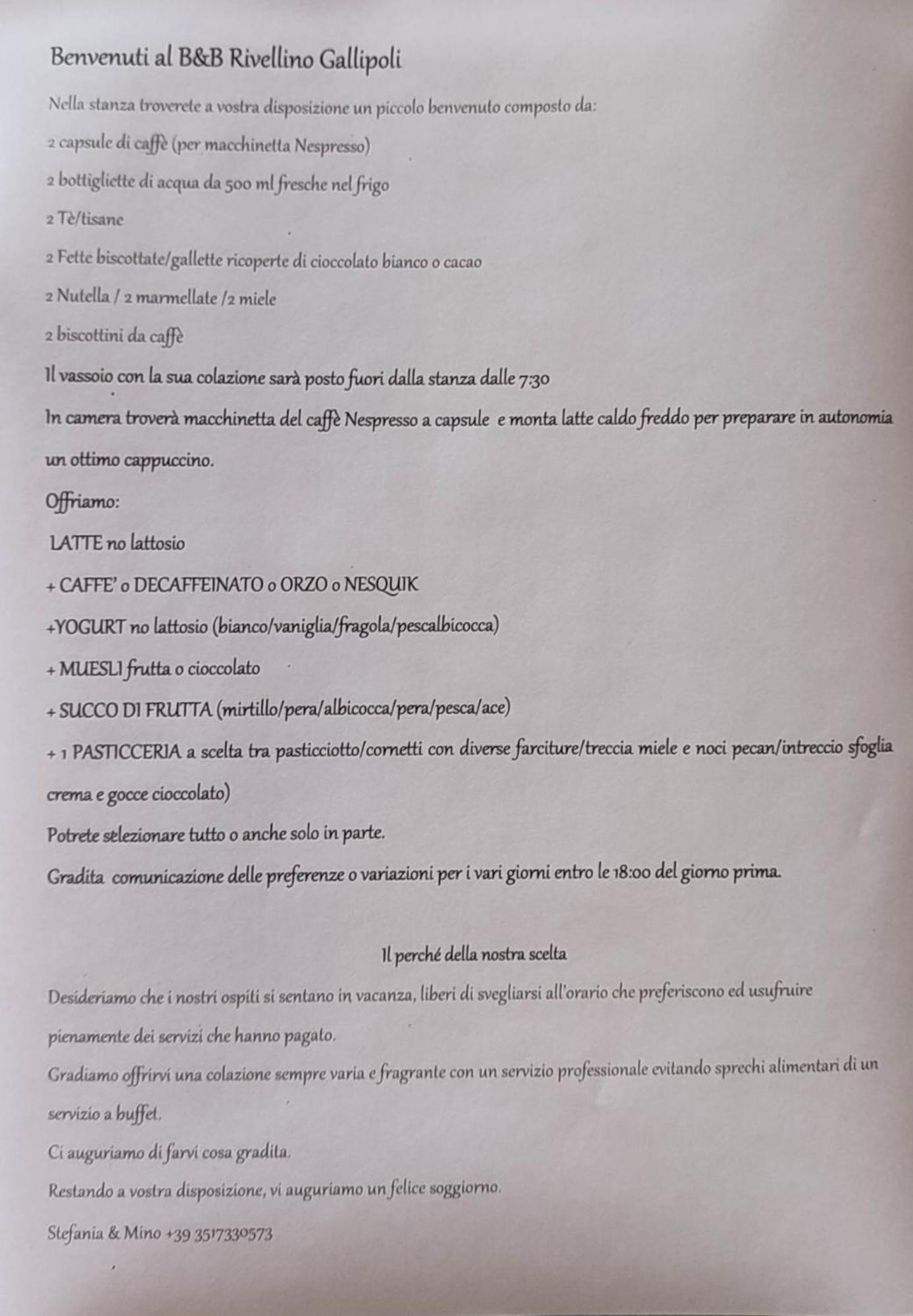 B&B Rivellino غالّيبولي المظهر الخارجي الصورة